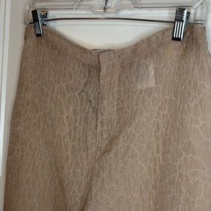 Zara Tan sheer Wide Leg Pants